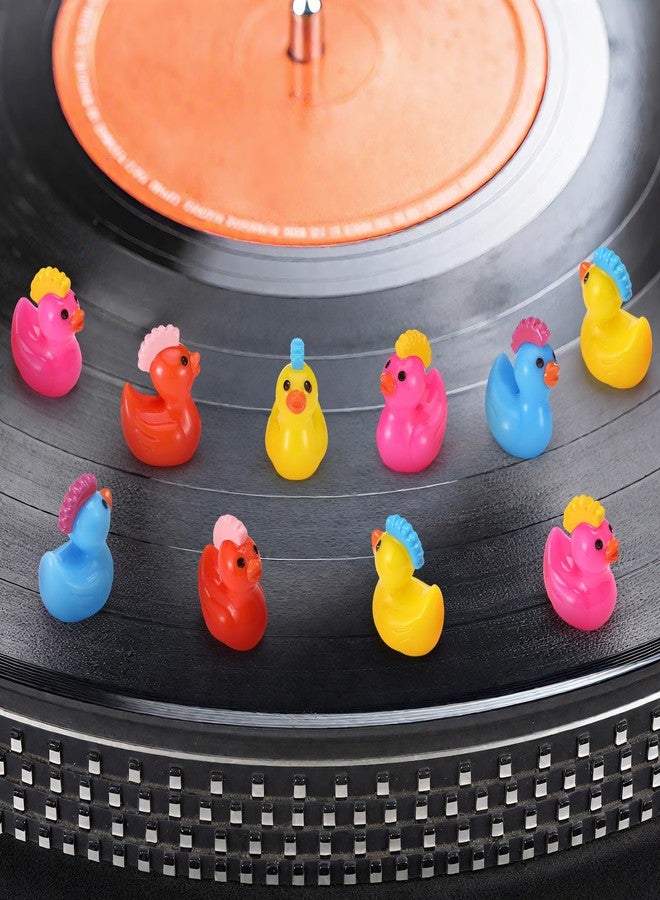Suzile 100 Pcs Mini Punk Resin Ducks Little Figures Bulk Rock Mini Duck Figures Tiny Punk Rock Duckies Party Favors for Desktop Home Garden Hide Decor - Image 2