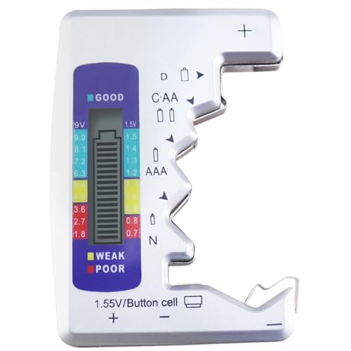MAKABEE Battery Tester Universal Battery Checker with LCD Display Digital Multi Purpose Small Battery Checker for All Battery C AA AAA D N 9V 6F22 1.5V Button Cell Batteries - Image 1