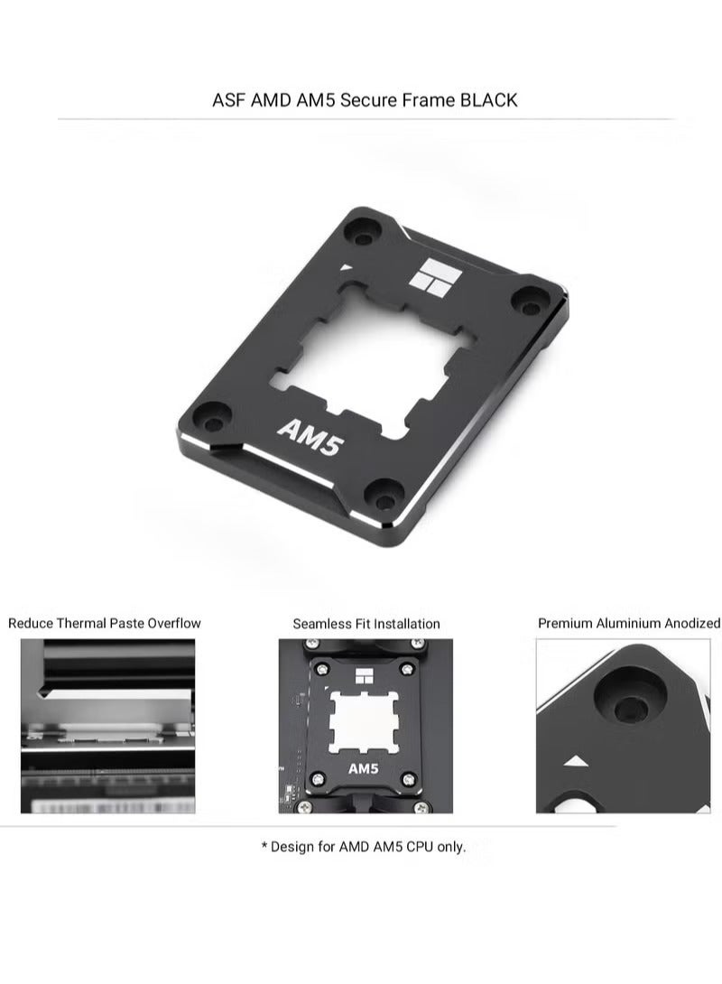 الباندا العملاقة حامل وحدة المعالجة المركزية AM5 من ASF-Black، إطار تثبيت تصحيحي مضاد للانحناء، حامل AM5 ثابت غير قابل للعلامات، إطار اتصال AM5 مضاد للانحناء، مبرد وحدة المعالجة المركزية القياسي - Image 3