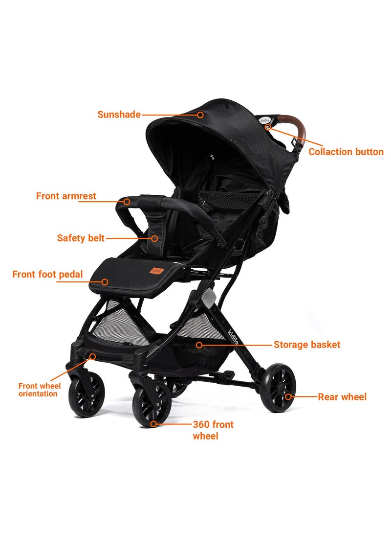 Kidilo Premium Foldable Baby Stroller | Lightweight, Portable Design | Four-Wheel Stroller for Newborns and Infants - Image 5