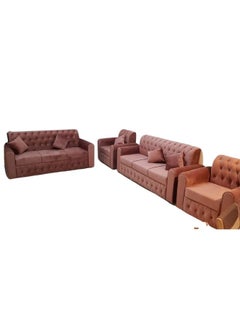 Maharat Al Bahar Purple 7-Seater Sofa Set with Pillows - Comfortable and Stylish Addition to Your Living Space (190x80x80) 