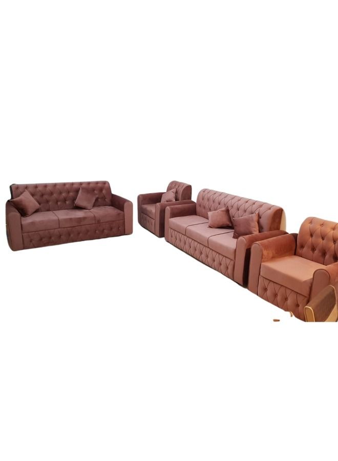 Maharat Al Bahar 7-Seater Sofa Set with Pillows - Comfortable and Stylish Addition to Your Living Space (190x80x80)