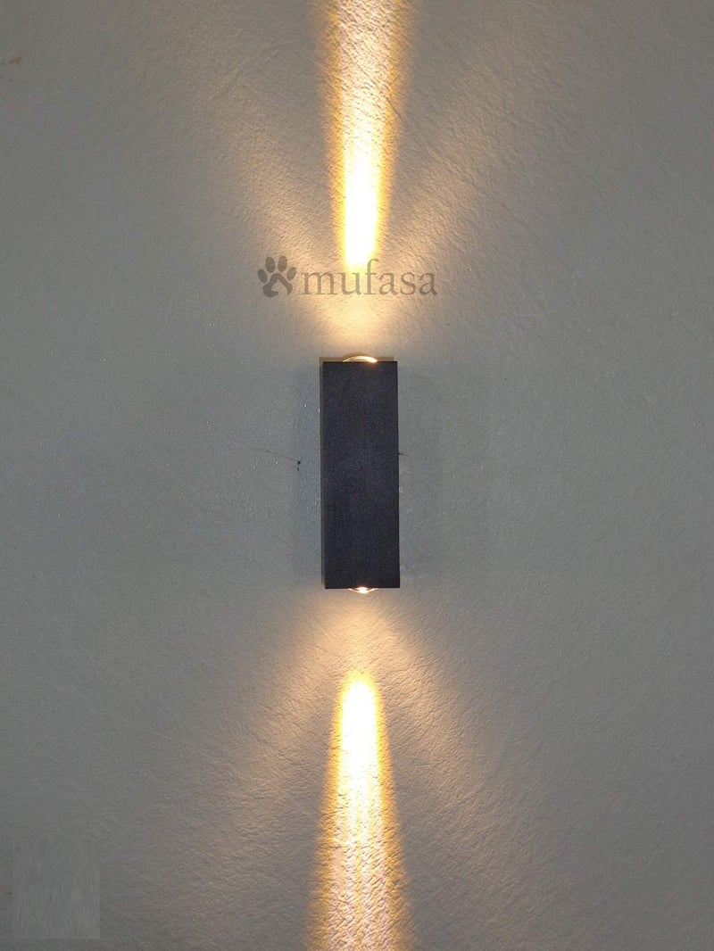 Mufasa 6 Watts Up Down Indoor Outdoor Beam LED Waterproof Wall Light Perfect for Entrance Gate Pillars Boundary Stairs (Aluminum Body) (Warm White) - Image 1