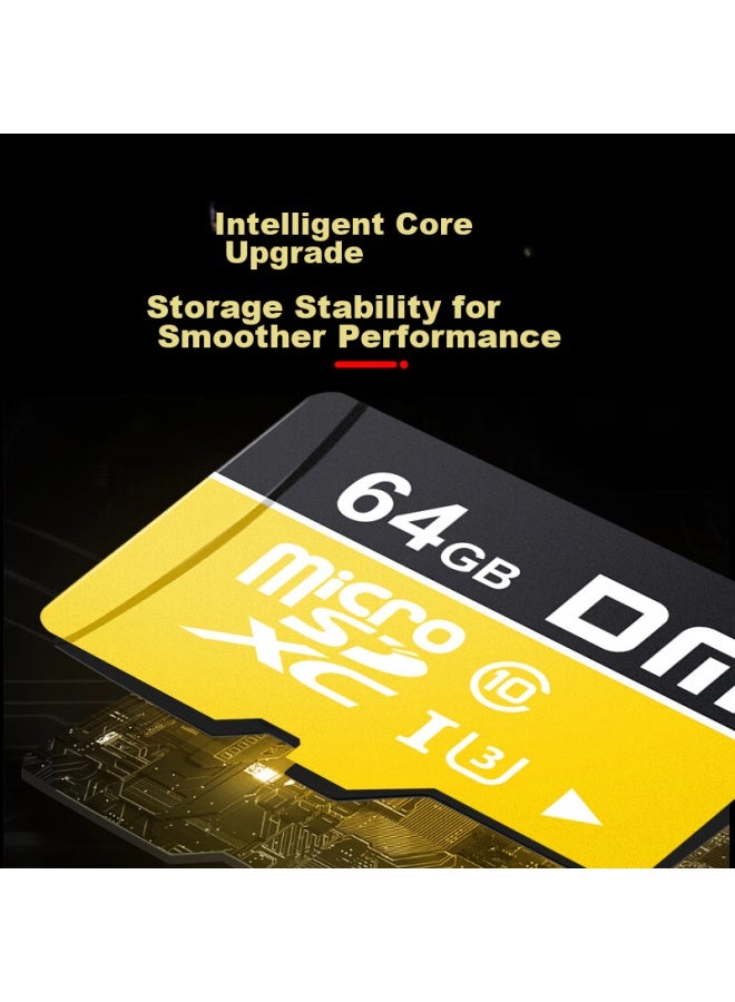 Dm Daimai 64gb Tf Memory Card, Yellow Card, C10, High-speed Memory Card For Mobile Phones, Dash Cams, And Surveillance Cameras - Image 2