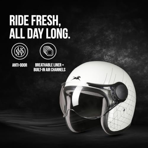 TVS Cruisetown Open Face Helmet � Stylish & Safe Half Face Helmet for Riders | ISI & DOT Certified | Premium Protection for Men & Women | Comfortable, Durable & Lightweight Design with Visor (Grey/S) - Image 3