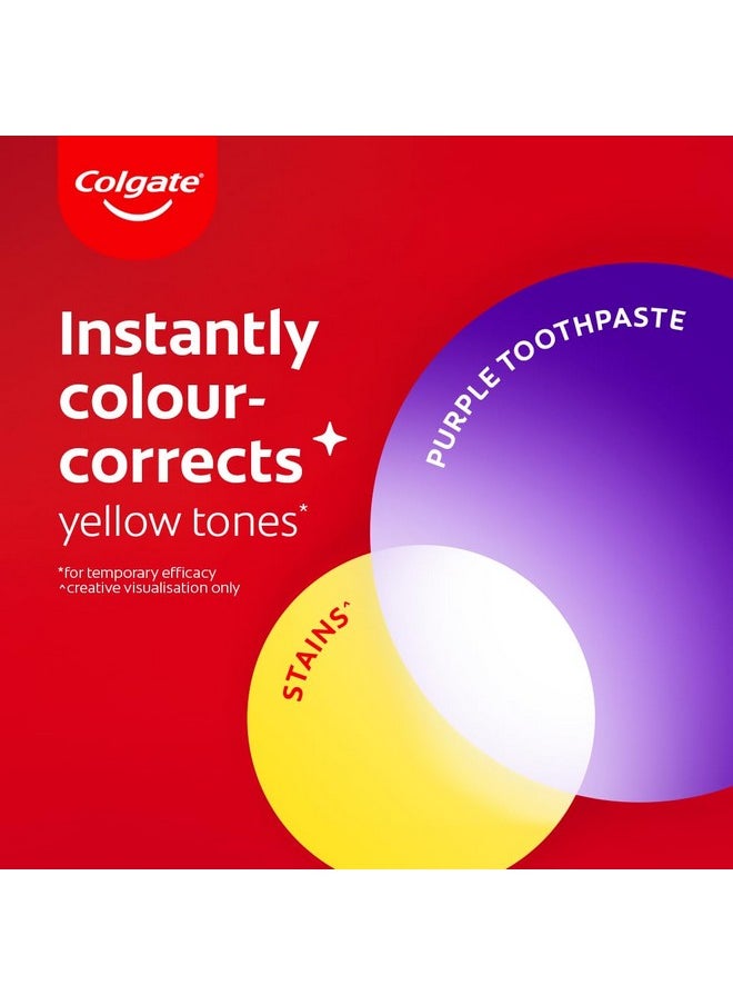 Colgate - Visible White Purple Toothpaste For Teeth Whitening, Teeth Whitening Colgate Toothpaste With Fluoride, Tooth Paste Helps Remove Surface Stains, Whitens Yellow Teeth, Enamel-Safe For Daily Use Paste Toothpaste (Combo Pack, 200G + 40G) - Image 1
