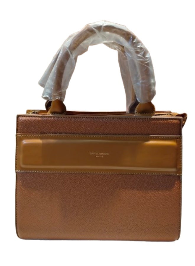 David Jones Luxury women's leather handbag, Havana color - Image 1