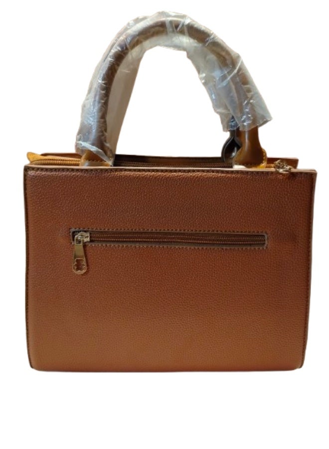 David Jones Luxury women's leather handbag, Havana color - Image 2