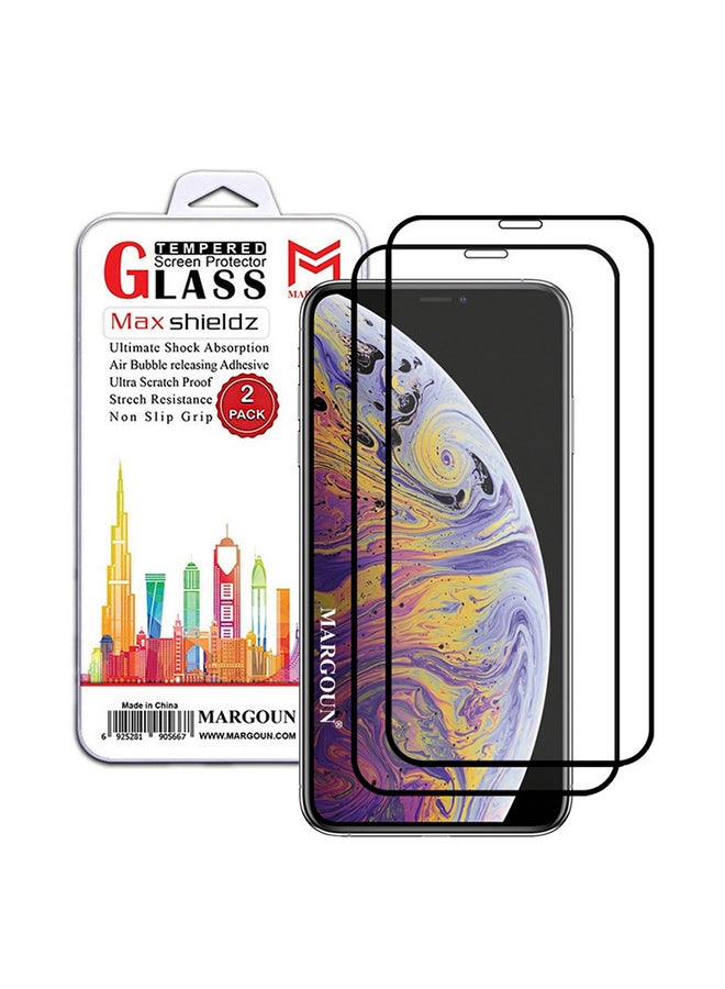MARGOUN 2-Pack for iPhone 11 Pro Max Screen Protector Ceramic Film Anti Scratch Shatterproof Glass 12D Edge to Edge Full Coverage Clear/Black - Image 1