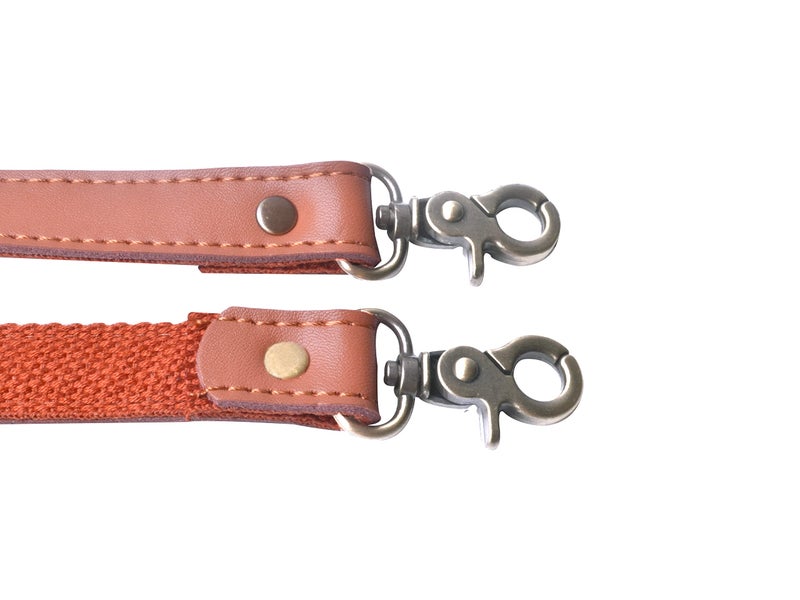 Wento Camel Genuine Leather Purses Straps, Lobster Hook, 24'' x 0.78'', Real Leather Sewing Canvas Backing, Replacement Purse Straps, Handbag Bag Wallet Straps - Image 3