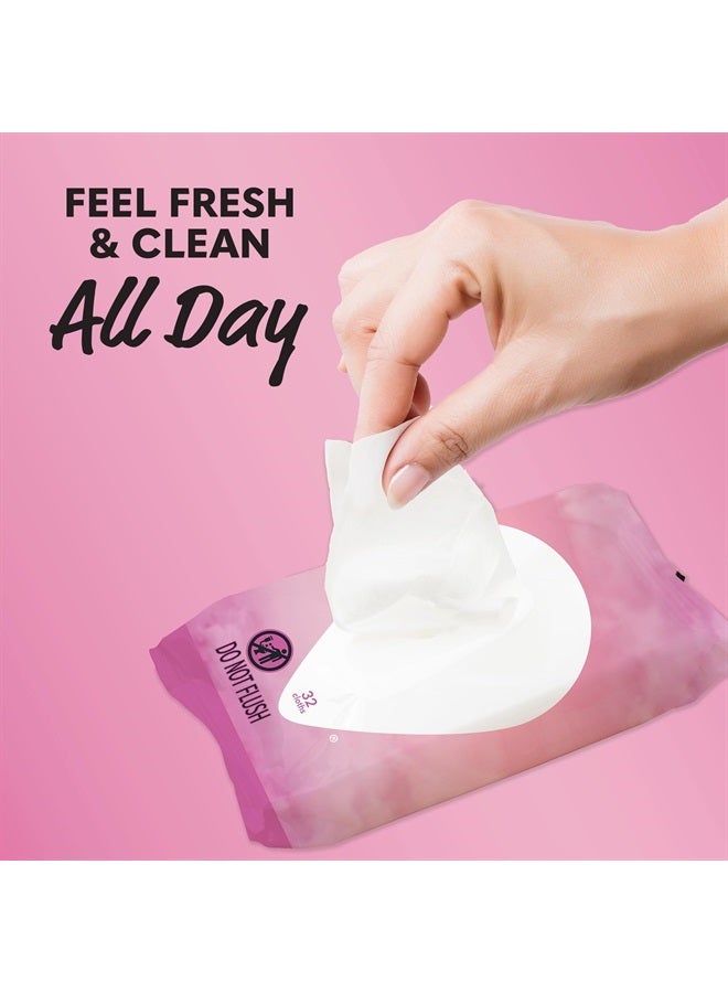 Summer's Eve Simply Sensitive Daily Gentle Feminine Wipes, Removes Odor, pH balanced, 32 count, 4 Pack - Image 2