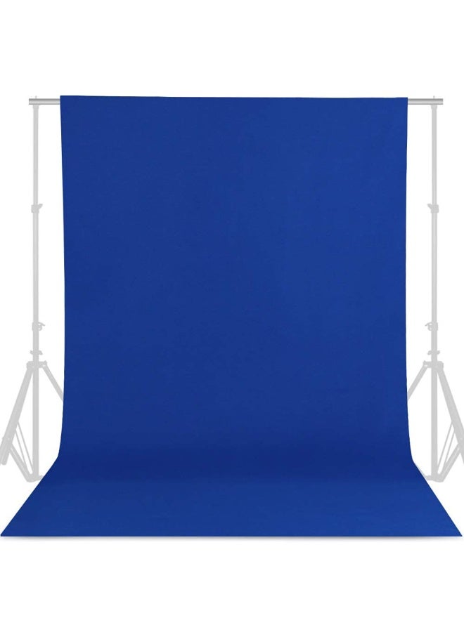 Collapsible Backdrop Photo Booth Background Polyester Cotton Backdrop for YouTube Video Recording Photography Video Television Screen Birthday Wedding Party (3.3x6.6ft Blue) - Image 1