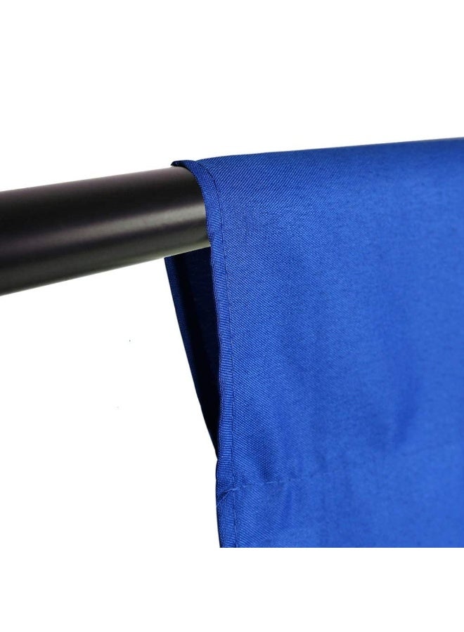 Collapsible Backdrop Photo Booth Background Polyester Cotton Backdrop for YouTube Video Recording Photography Video Television Screen Birthday Wedding Party (3.3x6.6ft Blue) - Image 2
