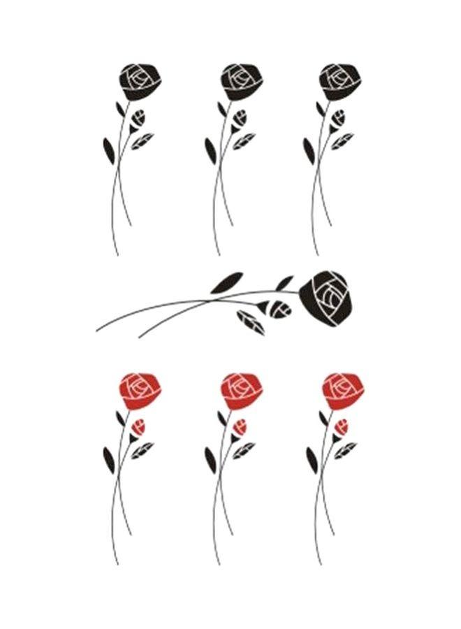 ملصق تاتو مؤقت مقاوم للماء أسود/أحمر