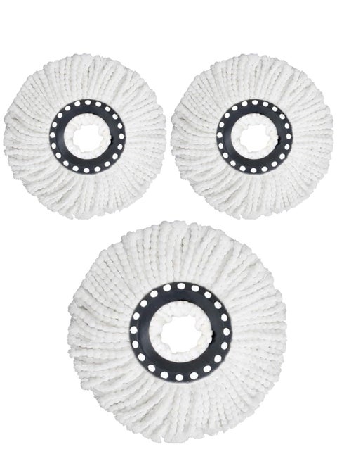 رأس ممسحة دوارة بديلة، عبوة من 3 رؤوس ممسحة دائرية من الألياف الدقيقة، رؤوس ممسحة دوارة بديلة