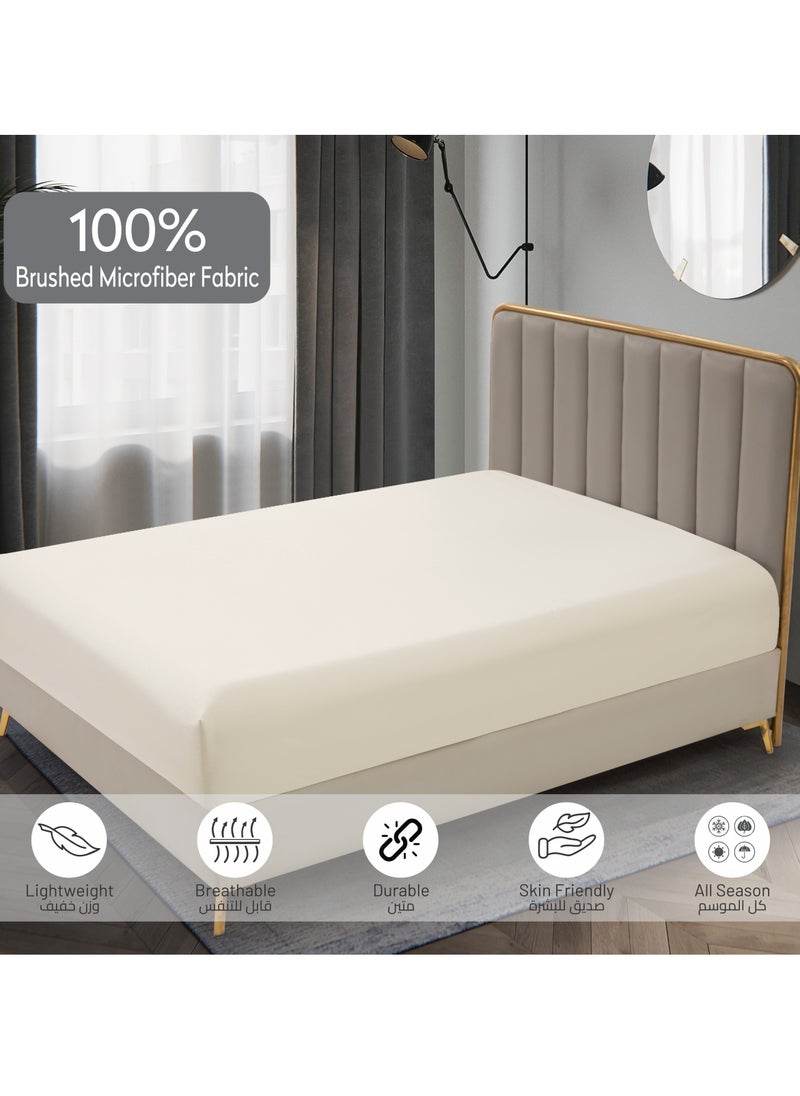 Donetella - Bedding Fitted Sheet 3-Pcs Super King Size Solid Bed Sheet Set Fits(200x200CM) With Pillowcases And 35 CM Extra Deep Brushed Microfiber Bed Sheet,Lemon Grass - Image 1