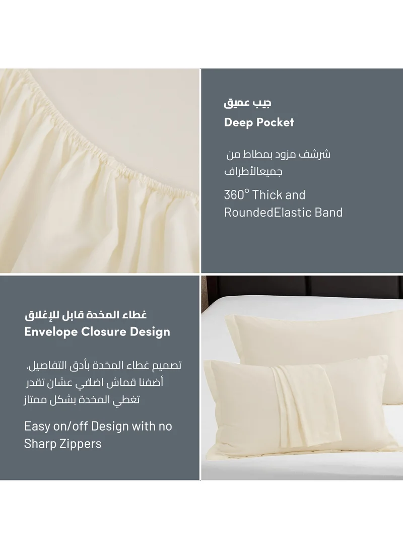 Donetella Bedding Fitted Sheet 3-Pcs Super King Size Solid Bed Sheet Set Fits(200x200CM) With Pillowcases And 35 CM Extra Deep Brushed Microfiber Bed Sheet,Lemon Grass