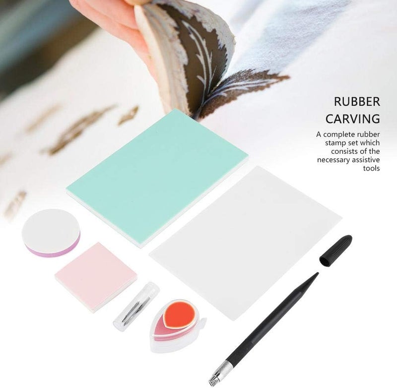 klarako Rubber Stamp Carving Kit DIY Rubber Stamp Carving Handcraft Set Carve DIY Craft Card Stamps Stamp Making Kit Great Starter for Beginners DIY Project - Image 2