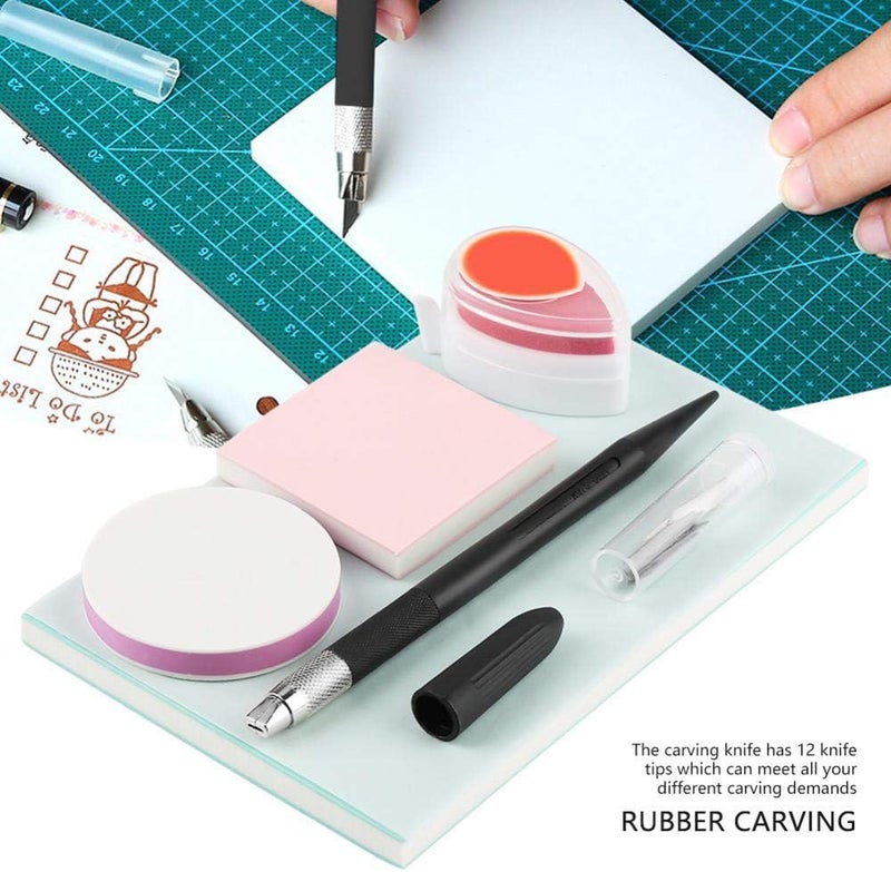 klarako Rubber Stamp Carving Kit DIY Rubber Stamp Carving Handcraft Set Carve DIY Craft Card Stamps Stamp Making Kit Great Starter for Beginners DIY Project - Image 1
