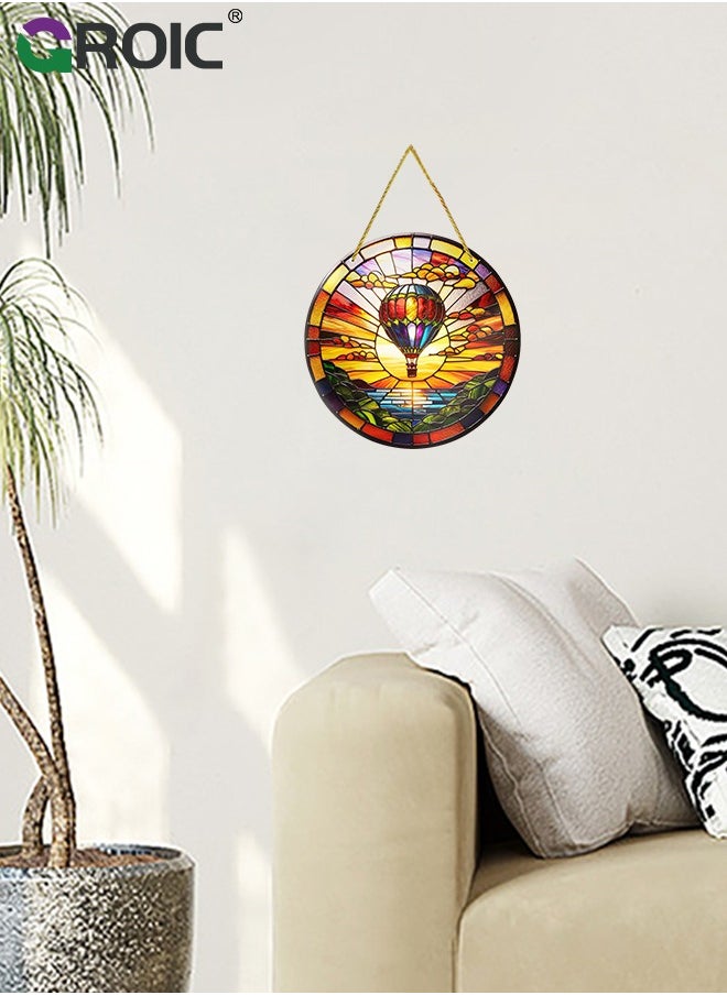 GROIC 20cm Acrylic Ornaments,Bohemian decorative painting,Clear Acrylic Discs with Hole,Wall Art Wall Decor,Home Decor Wall Art  - Image 5