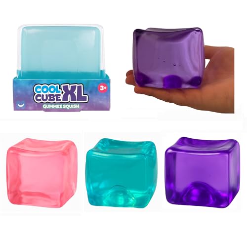 Hapros Jumbo Cool Cube XL 325 in Sugar Ball Cube Slow Rise Squishy Toy Extra Large Cubed Gummy Squish Sensory SloRise Squish Desk Toys Blue - Image 1