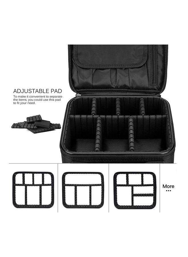 NIBEMINENT Makeup Bag With Adjustable Dividers Black - Image 3
