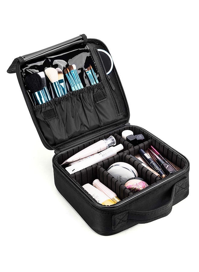 NIBEMINENT Makeup Bag With Adjustable Dividers Black - Image 4
