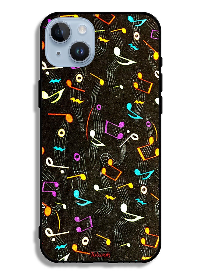 Tolwak Apple iPhone 14 Plus Protective Case Music Fabric Pattern - Image 2