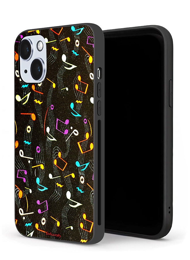 Tolwak Apple iPhone 14 Plus Protective Case Music Fabric Pattern - Image 1