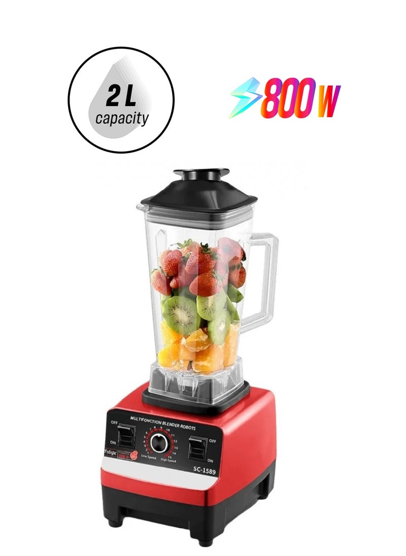 SILVER CREST - Multifunctional Ice Crusher, Smoothie Blender, High Power Blender, 2L Large Capacity Commercial Blender Milkshake Maker - Image 1