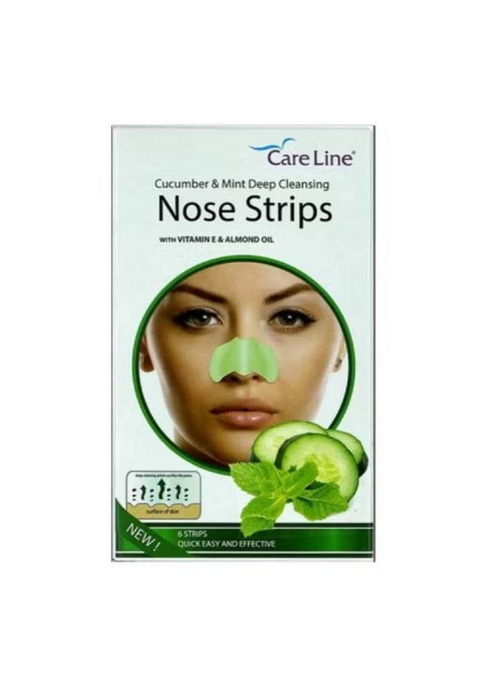 كير لاين شرائح الخيار والنعناع لتنظيف العميق للأنف مع إزالة الرؤوس السوداء المبردة 6 شرائح