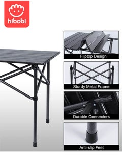 hibobi Folding Camping Table Portable Picnic Table for Outdoor Camping Picnic 53*51*50cm  - Image 2
