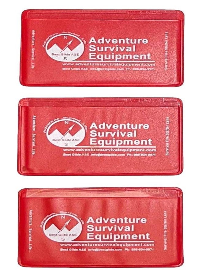 Best Glide ASE Credit Card Size Fresnel Lens Fire Starter and Magnifier Lenses (3 Pack - Red) - Image 2