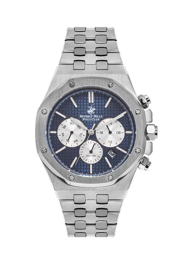 BEVERLY HILLS POLO CLUB Beverly Hills Polo Club Men's JP25 Movement Watch, Multi Function Display and Metal Strap - BP3051X.390, Silver