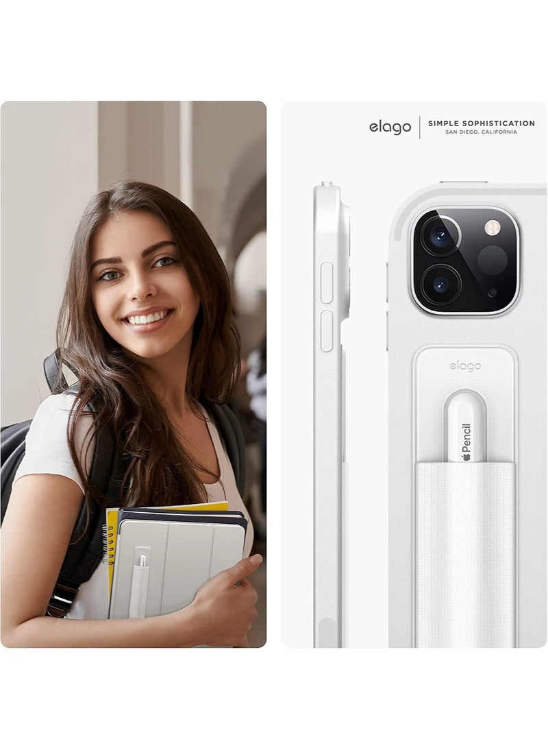 Elago Silicone Holder for Apple Pencil USB-C, 1st Generation, 2nd Generation and Other Similar Size Stylus Pen Elastic Sleeve - White  - Image 2