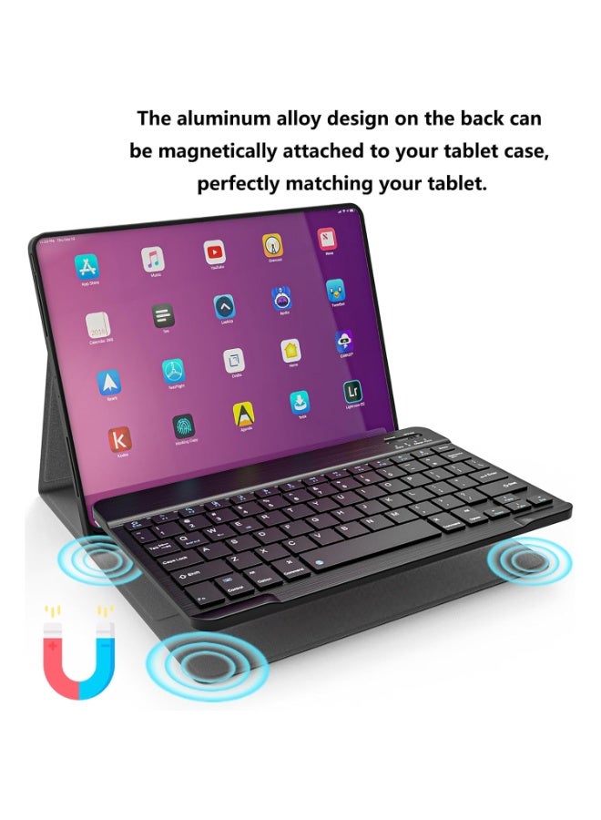 مجموعة لوحة مفاتيح وماوس بلوتوث صغيرة فائقة النحافة وقابلة لإعادة الشحن لاسلكية محمولة لأجهزة Android اللوحية والهواتف المحمولة وSamsung والهواتف الذكية iPhone وiPad mini Pro Air 10.2 10.9 11 12.9 13 بوصة - Image 5