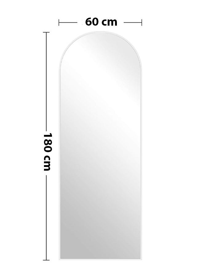 Decorhills - Full Length Mirror Arch Frame with Floor Stand Wrought Iron Full Length Mirror Black Frame 60x180cm - Image 1