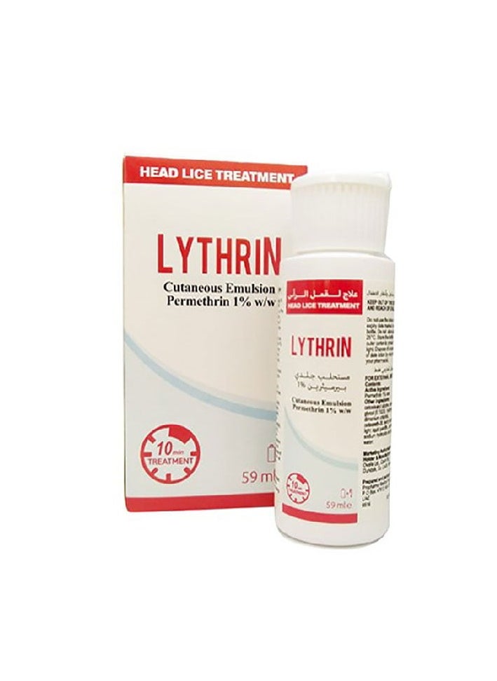 Lythrin Lythrin 1% Permethrin Cutaneous Emulsion Head Lice Treatment 59 ml 