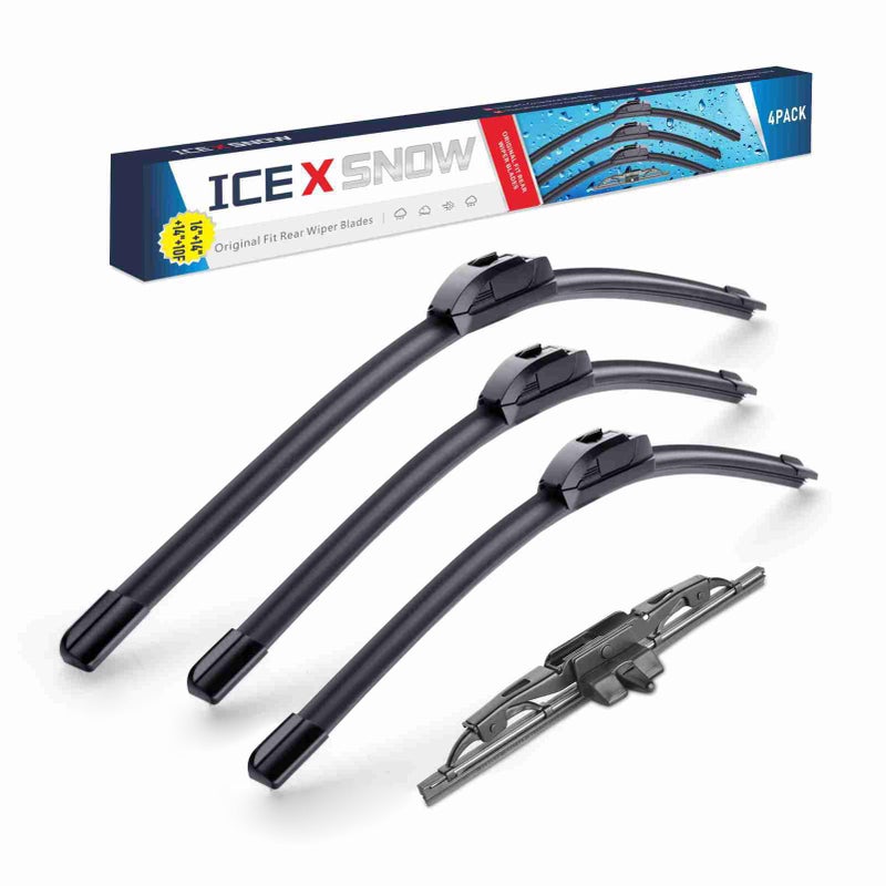 شفاطات الزجاج الأمامي والخلفي ICEXSNOW 16141410 بديل لسيارة تويوتا FJ كروزر 2014 2013 2012 2011 2010 2009 2008 2007 مجموعة من 4 محولات JU OE8524235040