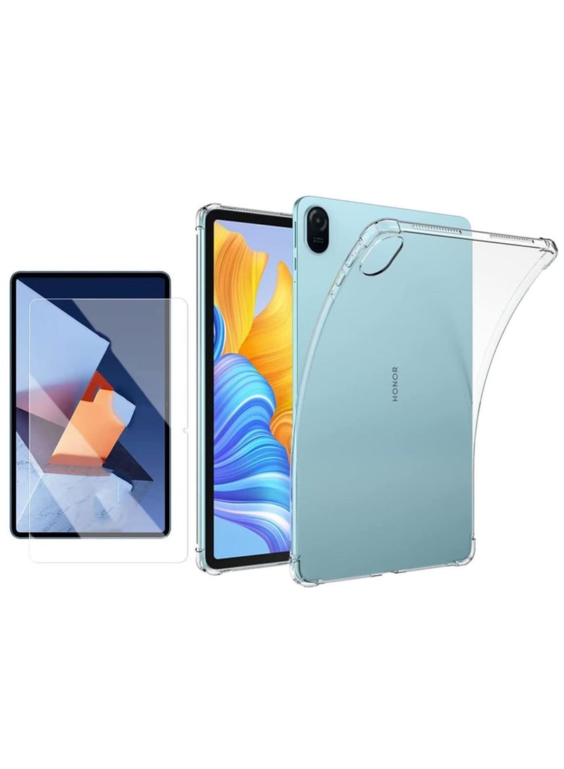 erorex 1 Plus 1 Case For Honor Pad 8 Ultra Silm Soft Cover Anti Scratch Tablet Case For Honor Pad 8 With Tempered Glass Screen Protector Scratch Resistant Honor Pad 8 Clear2  - Image 1