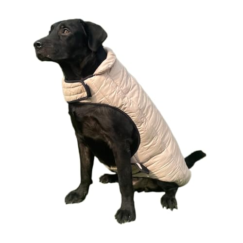 Lulala Winter Jacket - Reversible, Warm, Waterproof and Windproof Coat for Cold Weather - Stylish and Cozy Dog Clothes (Cream, 12 Inch) - Image 1