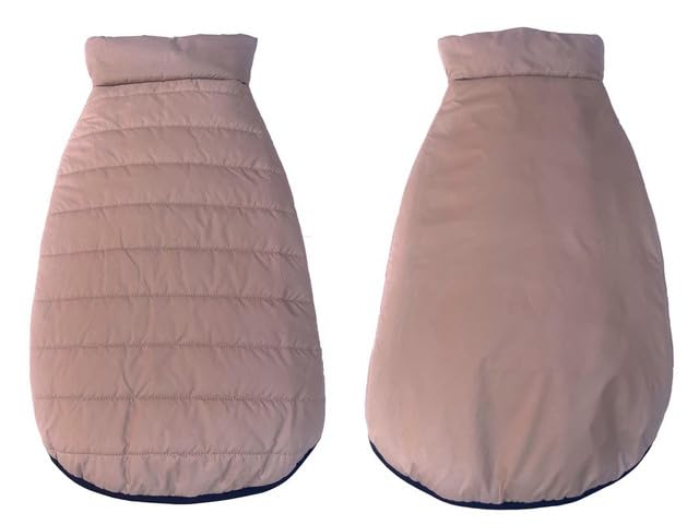 Lulala Winter Jacket - Reversible, Warm, Waterproof and Windproof Coat for Cold Weather - Stylish and Cozy Dog Clothes (Cream, 12 Inch) - Image 2