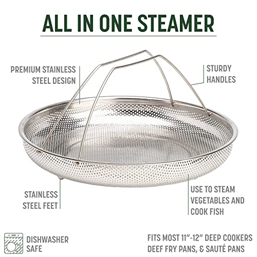 Goodful All-In-One Pan Steamer Basket, Premium Stainless Steel Construction, Dishwasher Safe, Perfect for Steaming Vegetables, Full Handle for Easy Use - Image 5