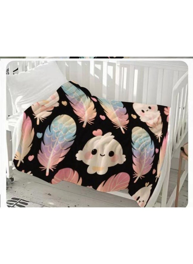 عام بطانية رقيقة من الفانيلا الكرتونية للأطفال والرضع (دافئة ومريحة، ومناسبة للنوم والألعاب) 70 سم * 100 سم - Image 2