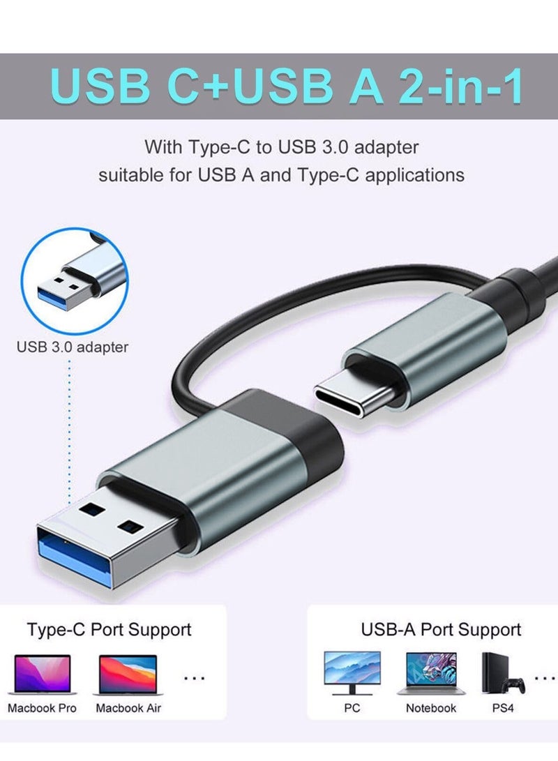 SMART SOURCE 7 in 1 USB C Hub with USB 3.0, USB 2.0 & 2X USB-C Ports – Multiport Adapter USB-C Hub, Compatible with MacBook, iPad Pro, Dell, HP, Lenovo, USB-C Laptops & Phones High-Speed Data Transfer USB Splitter - Image 4