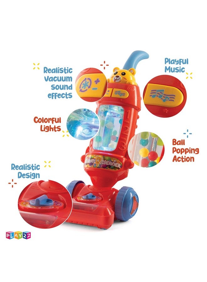 Play22 Kids Vacuum Cleaner Toy for Toddler with Lights & Sounds Effects & Ball-Popping Action - Pretend Play Toy Vacuum Cleaner for Toddler Best Gift for Boys and Girls, No Suction! Original - Image 2
