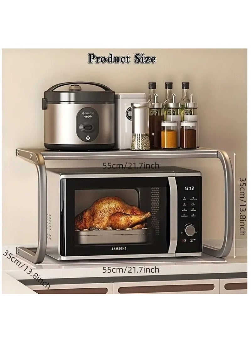 SKT Shiketro Microwave Oven Rack, Toaster Shelf for Kitchen Counter Top Organizer, 2 Tiers Space Saver Storage Oven Stand - Image 3