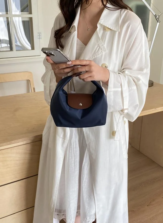 Take Two Solid Handbag with Flap Detail