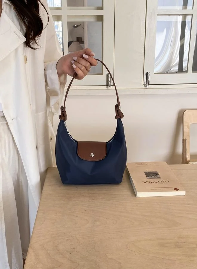 Take Two Solid Handbag with Flap Detail