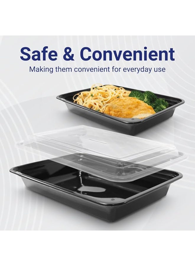 Lynacz Original 12 Pieces Disposable Microwave Container Rectangular - 1 Compartment (Pack of 2) - Image 4